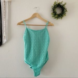Catalina laced one pice swimsuit sz M (8-10)